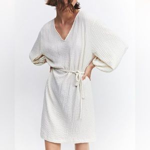 H&M Textured Dress in Cream
